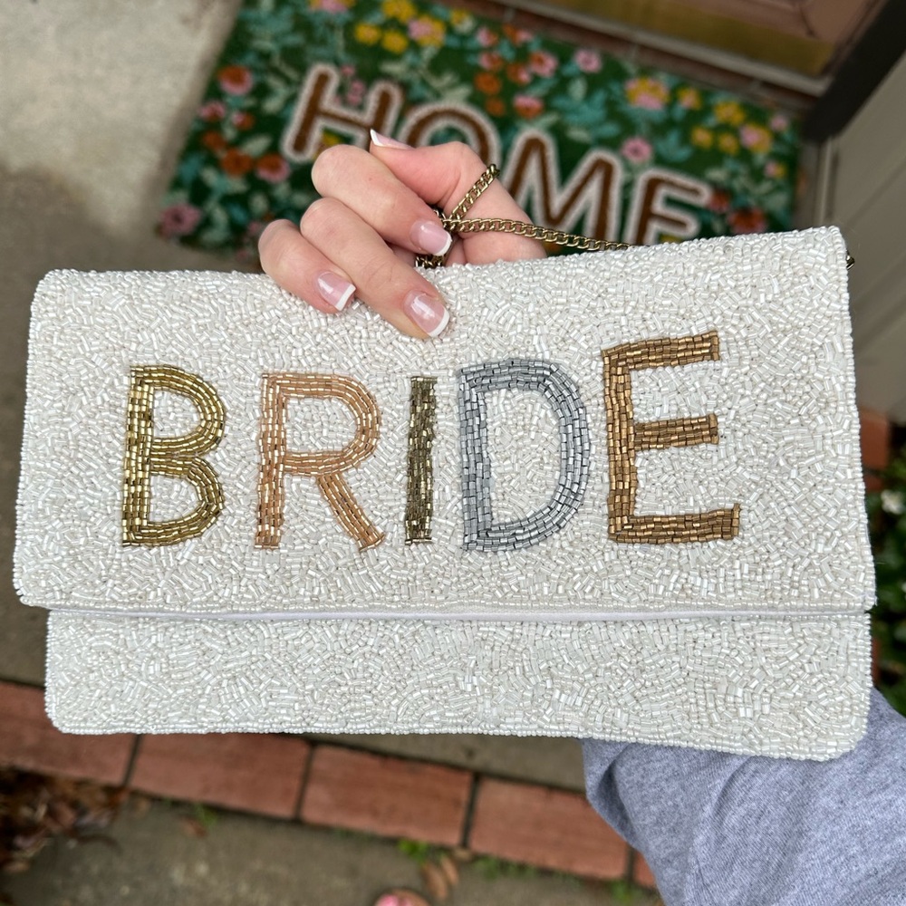 Beaded Bride Clutch Purse Shoulder Bag